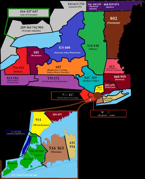 Area codes 516 and 363