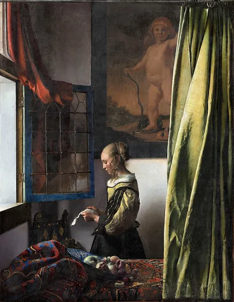 Girl Reading a Letter at an Open Window