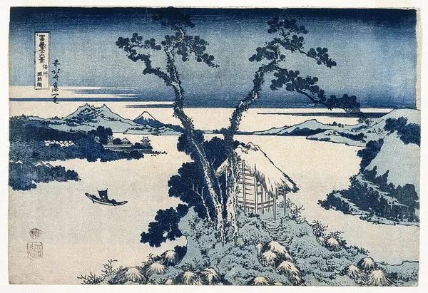 A View of Mount Fuji Across Lake Suwa