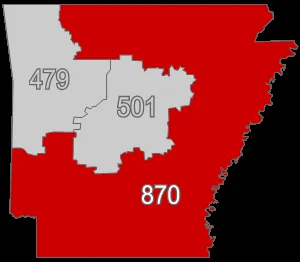 Area codes 870 and 327