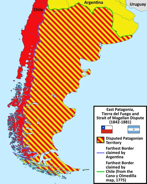 East Patagonia, Tierra del Fuego and Strait of Magellan dispute