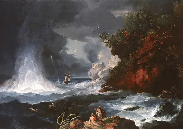 A View of Cape Stephens in Cook's Straits with Waterspout